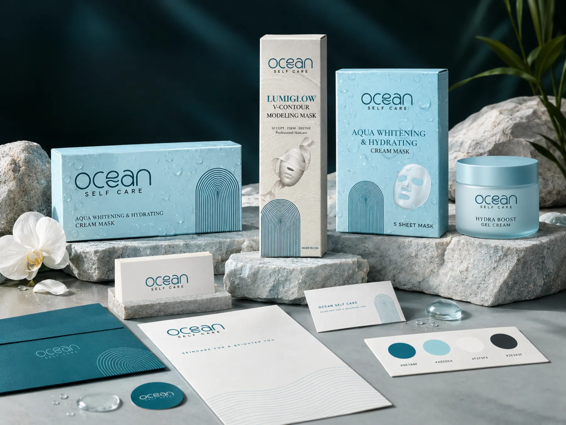Ocean Self Care: Skincare packaging & stationery