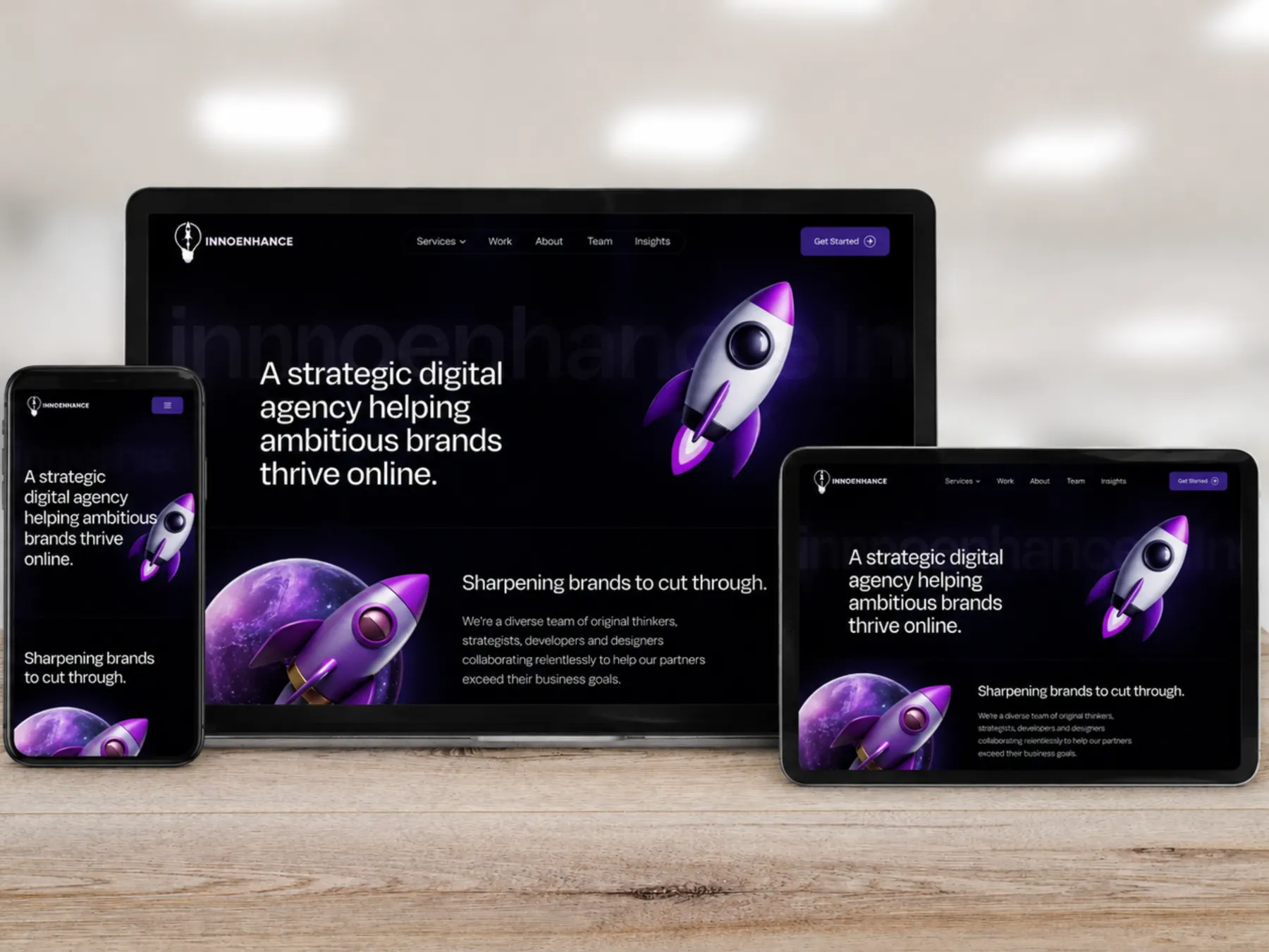Innoenhance: Digital agency website, responsive