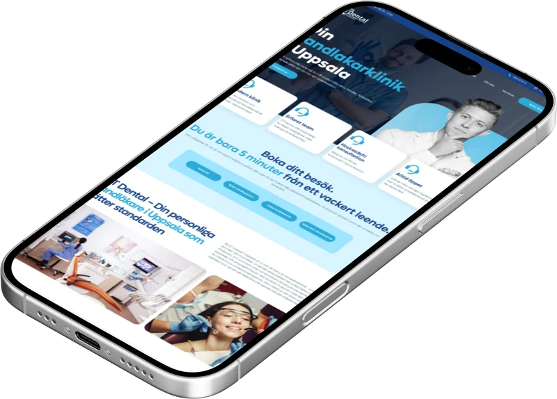 ST Dental website on a phone