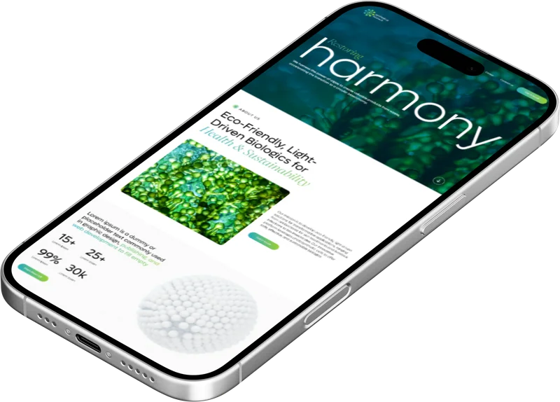 Synthetica Biotech website on a phone